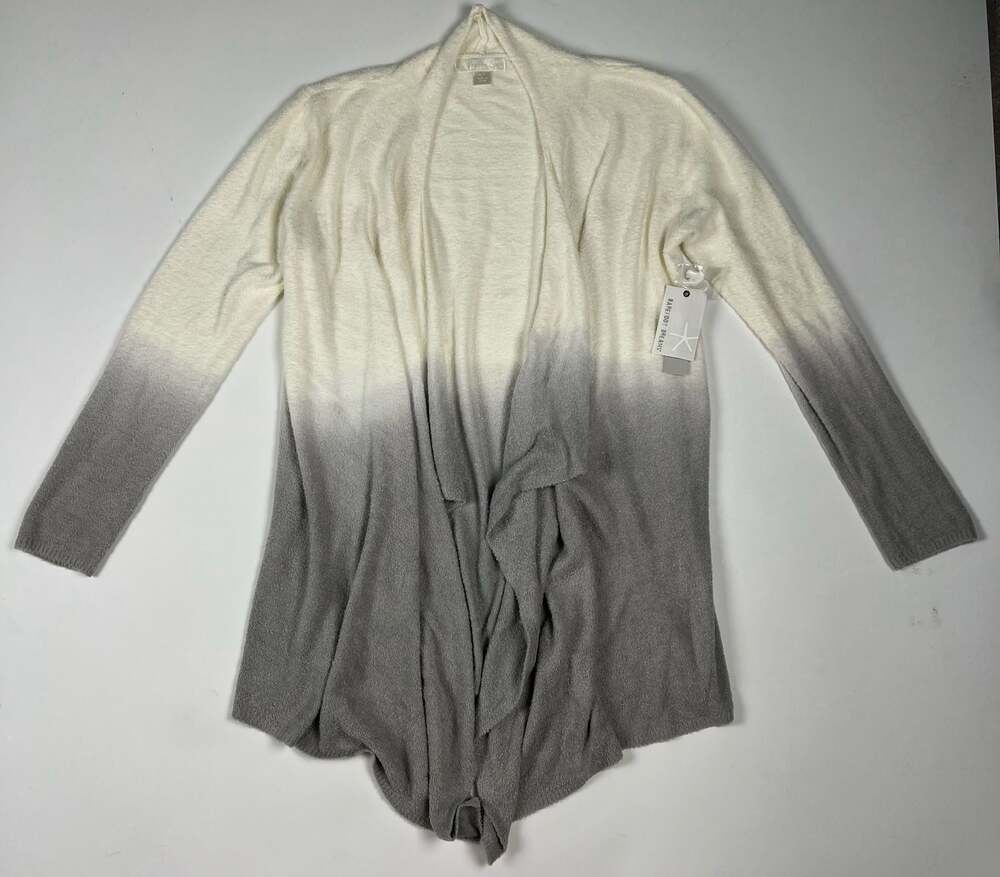Barefoot Dreams CozyChic Lite Ombre Calypso Wrap Sweater Jacket Pearl-Pewter L/X